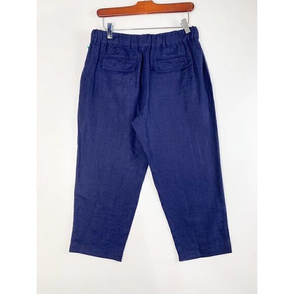 Joie Women’s Size Small NWT 100%Linen Blue Crop Beach Pants Pockets - Picture 3 of 6